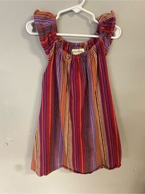 Persnickety Multi-Color Striped Boho Top - Pink, Red, Orange, Blue, Purple